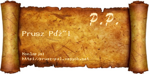 Prusz Pál névjegykártya